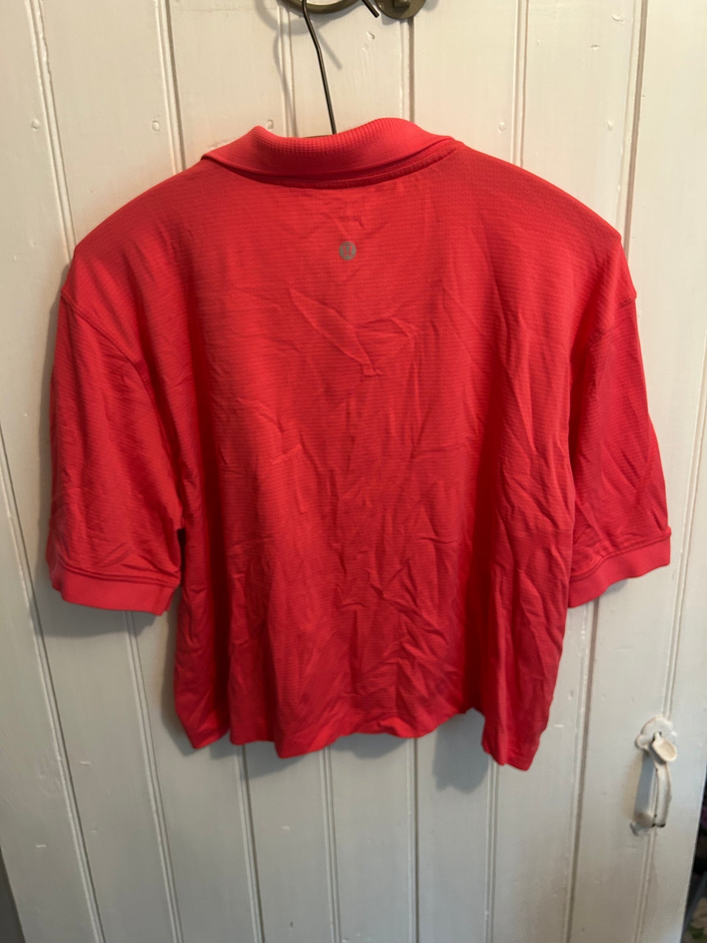 Lululemon 8/10 pink striped cropped polo top