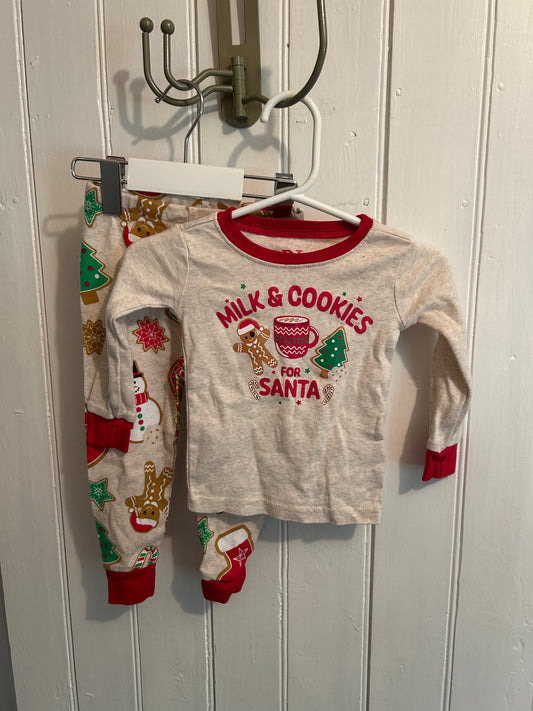 The children’s place 9/12m Santa’s cookies pj set