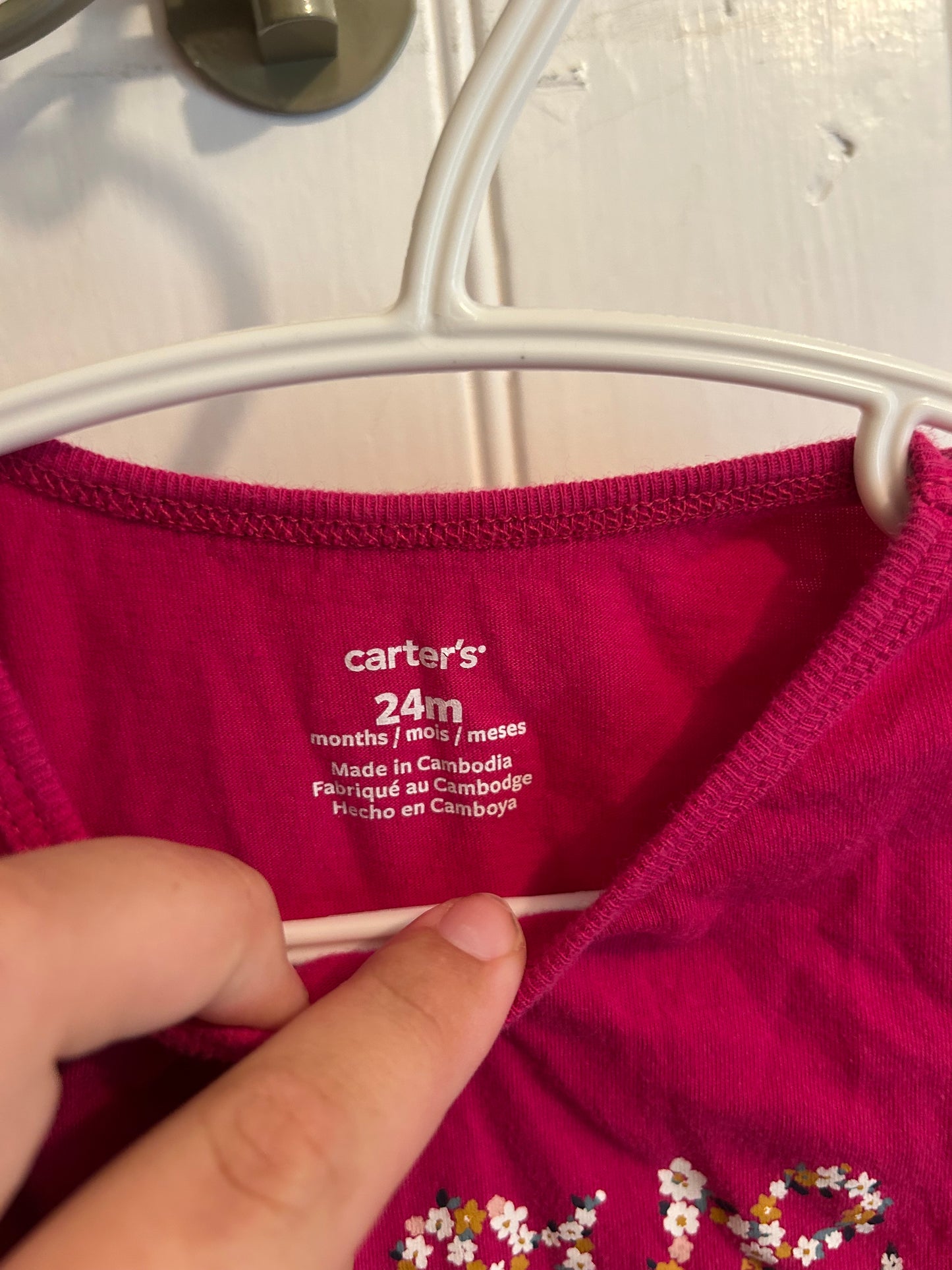 Carters 24m pink floral love top