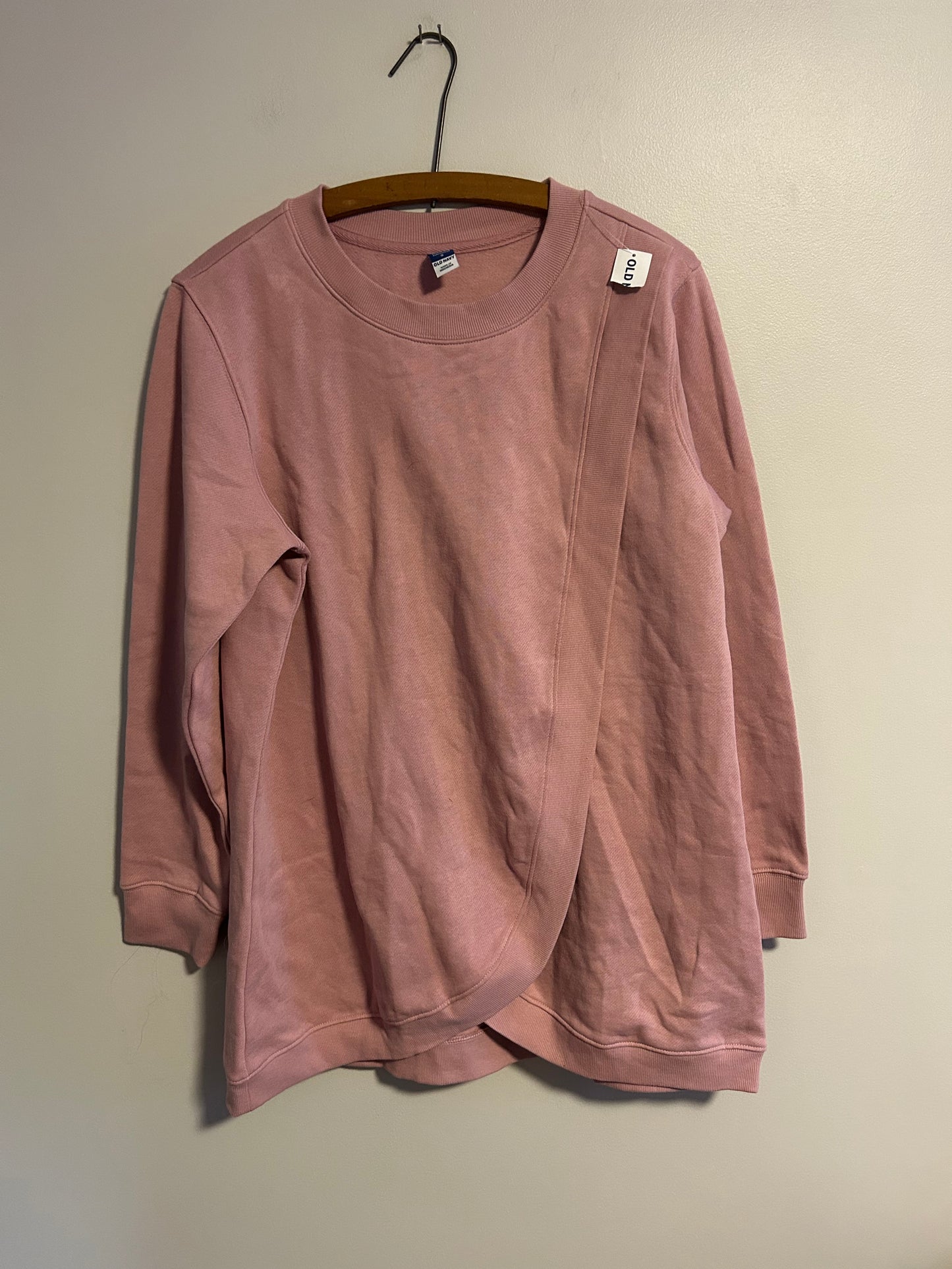 NEW old navy large maternity pink open swoop sweater