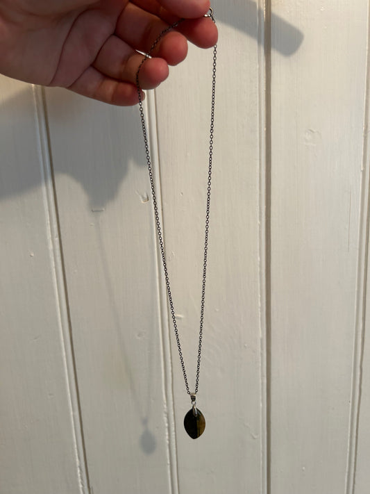 Handmade Brown oval gemstone pendant necklace