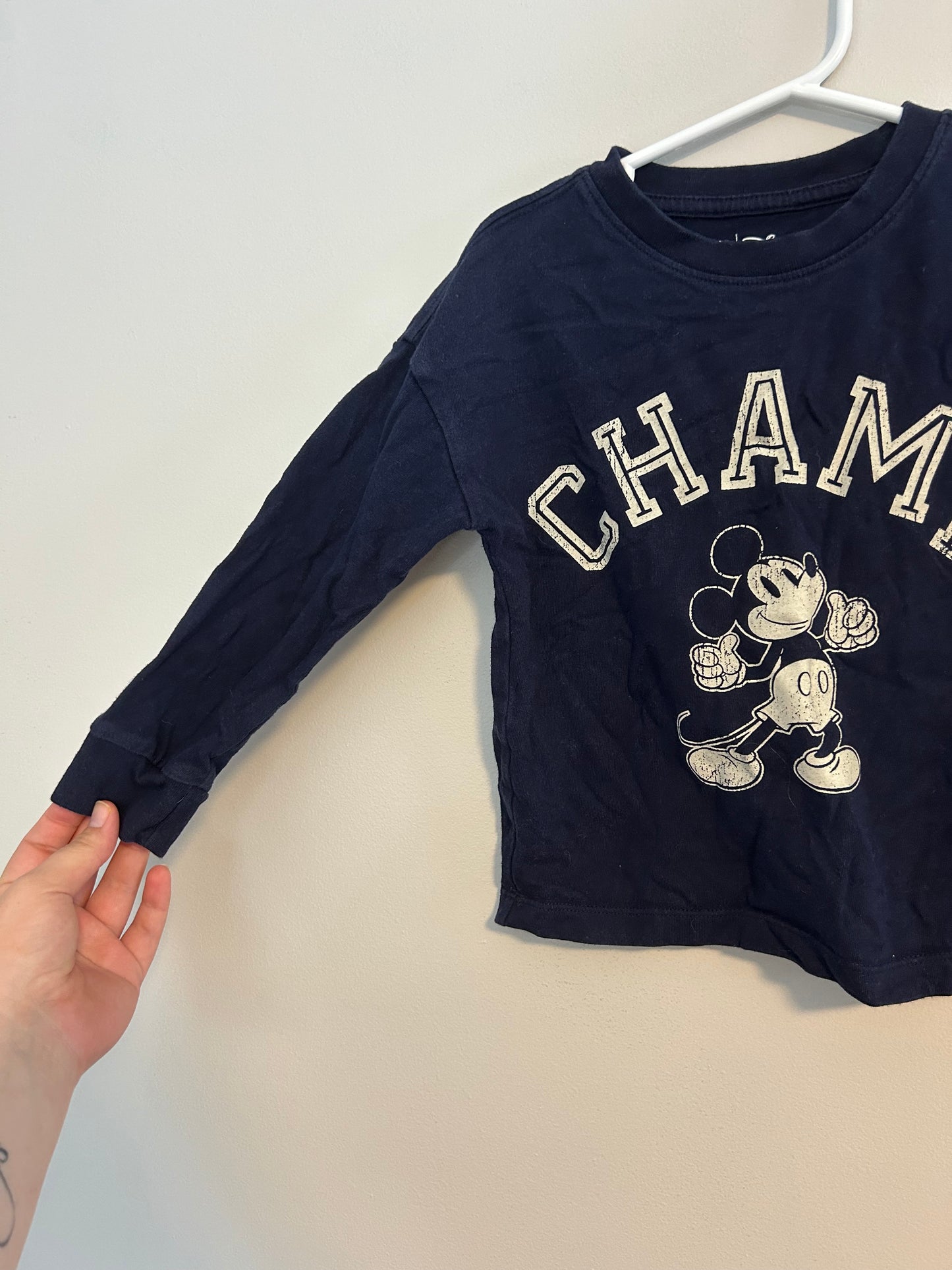Gap toddler 4 blue Mickey champ long sleeve shirt
