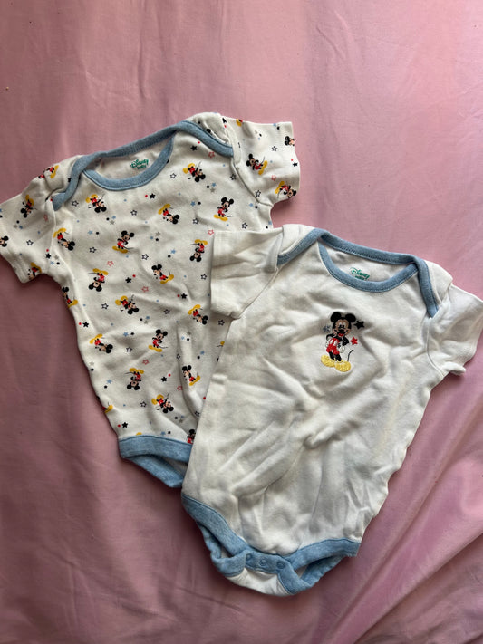 Disney 3/6m Mickey onesie lot