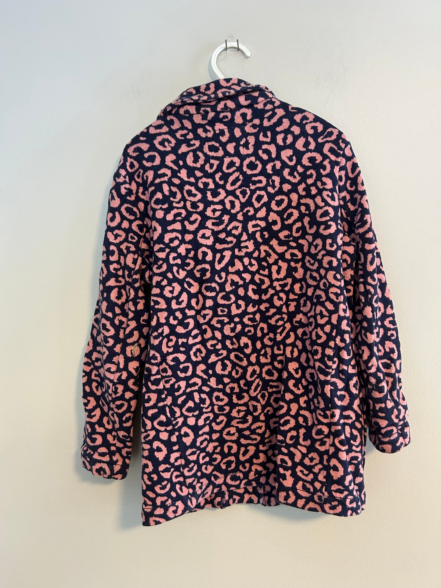 Old navy youth 5 pink & navy blue cheetah blazer