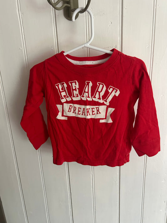 Carters 18m red heart breaker top