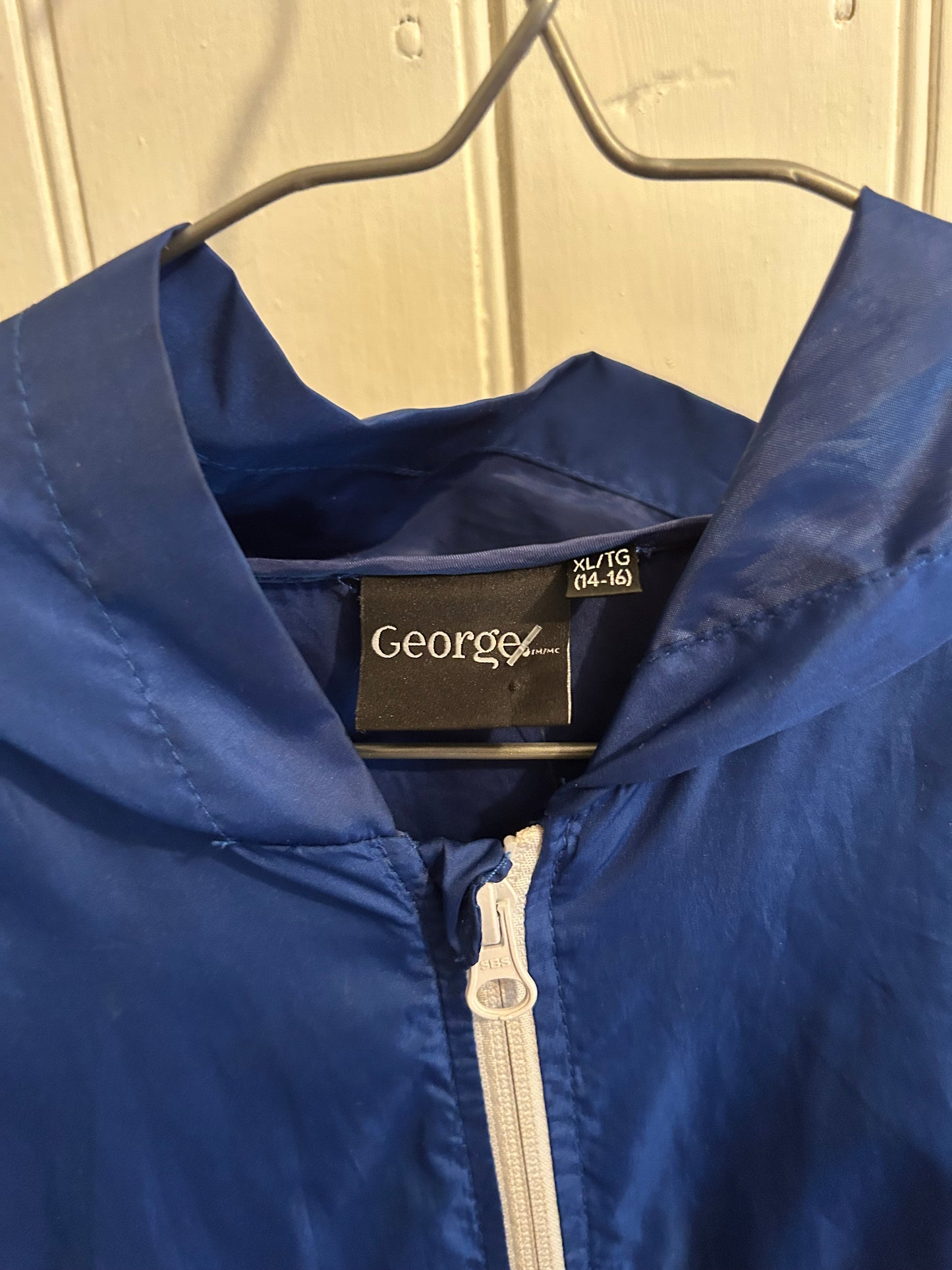 George youth 14/16 black & blue windbreaker jacket