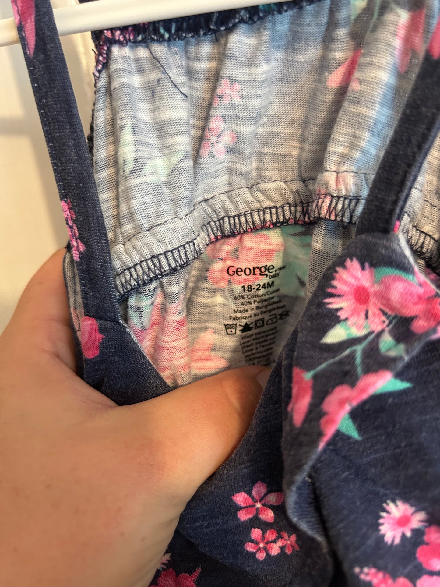 George 18/24m pink & navy floral dress