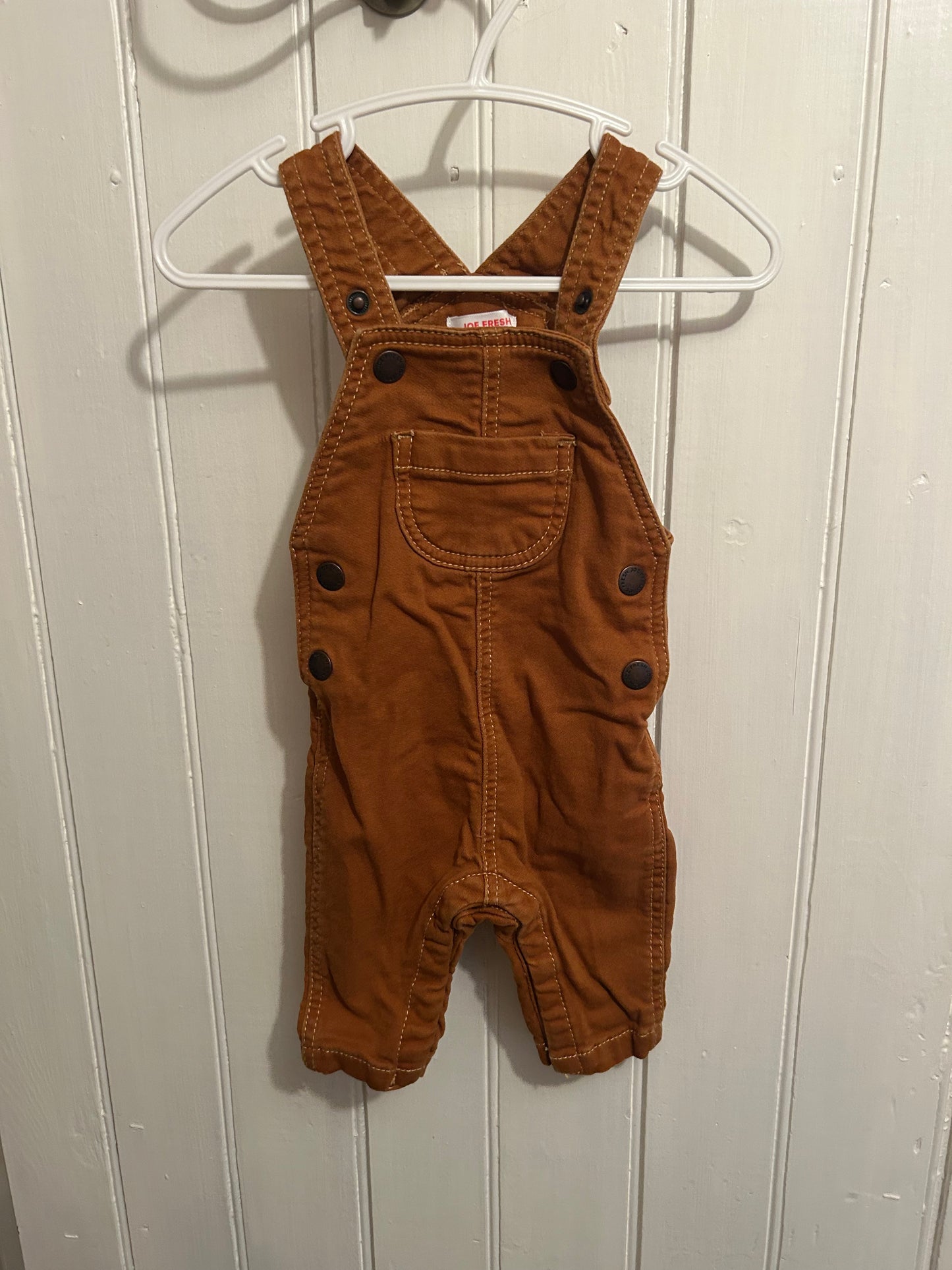 Joe fresh 3/6m brown overalls