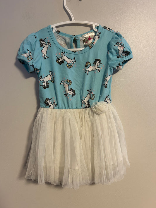 Jenna & Jessie 18m blue unicorn tulle dress