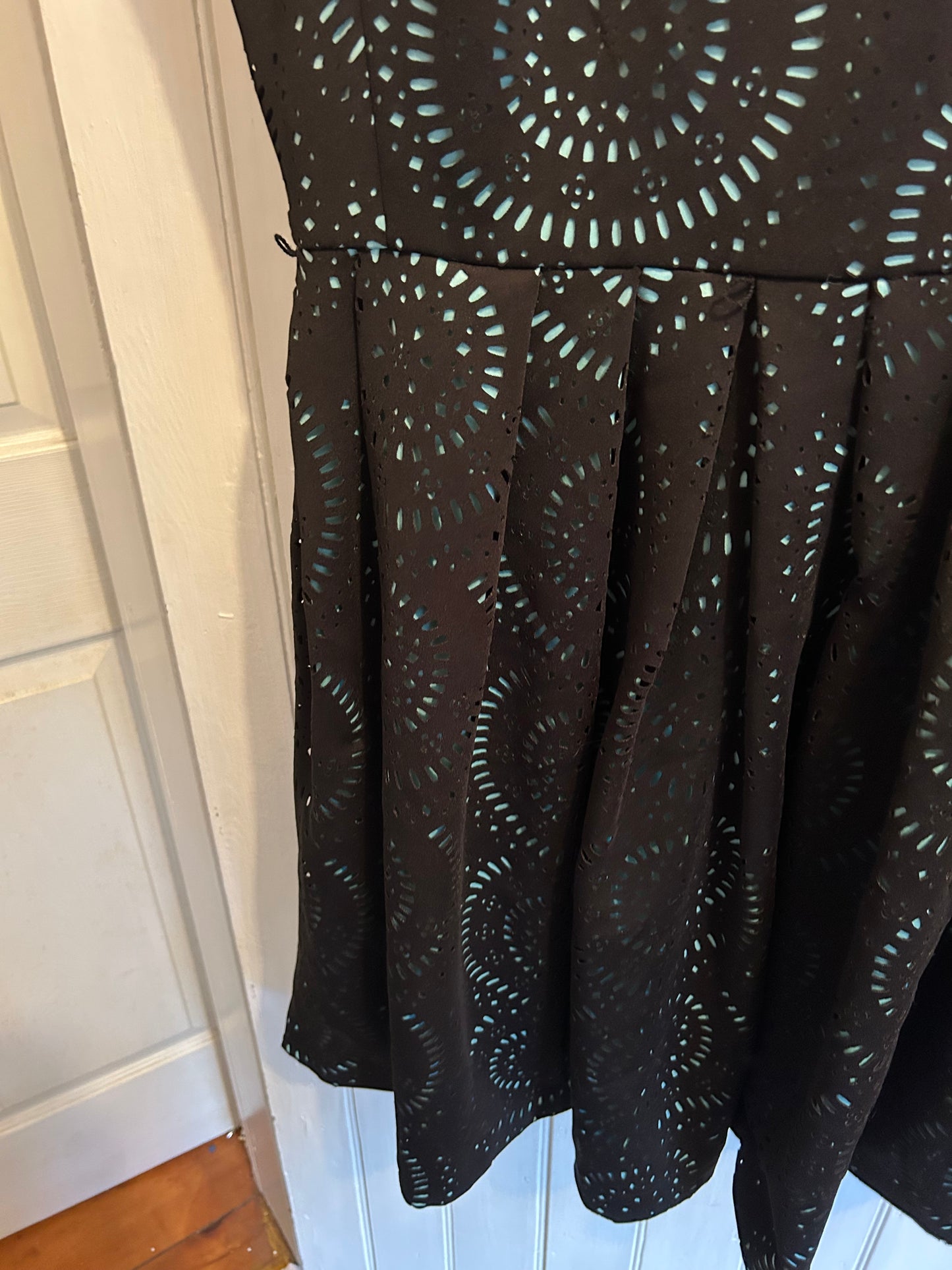 Calvin Klein 12 black & teal lace dress
