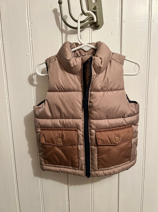 Old navy 12/18m tan puffer vest