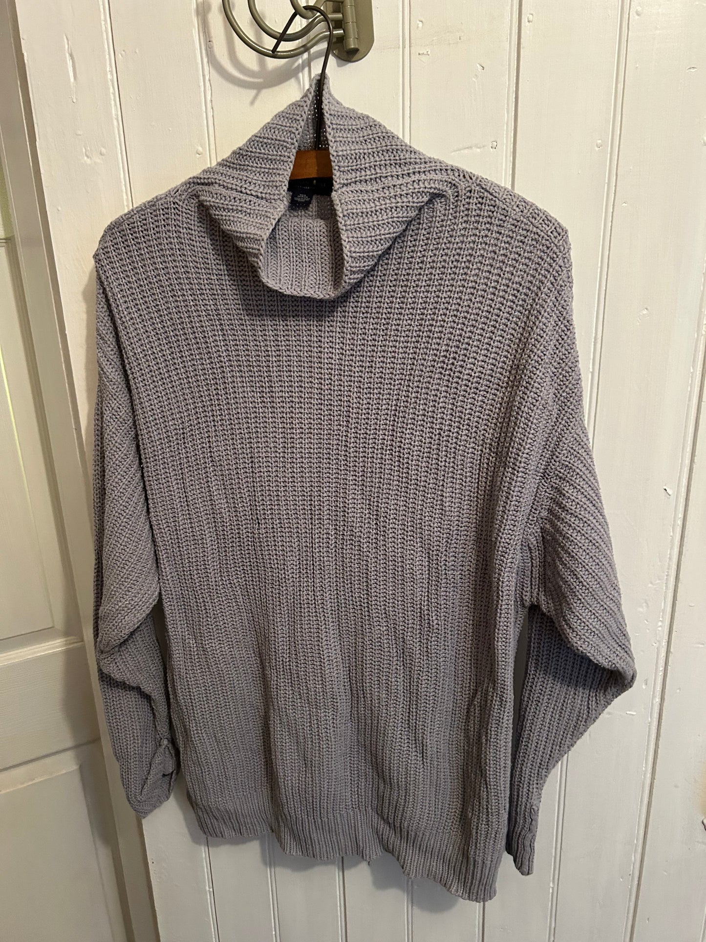 American eagle xs/s grey knit cowl neck sweater