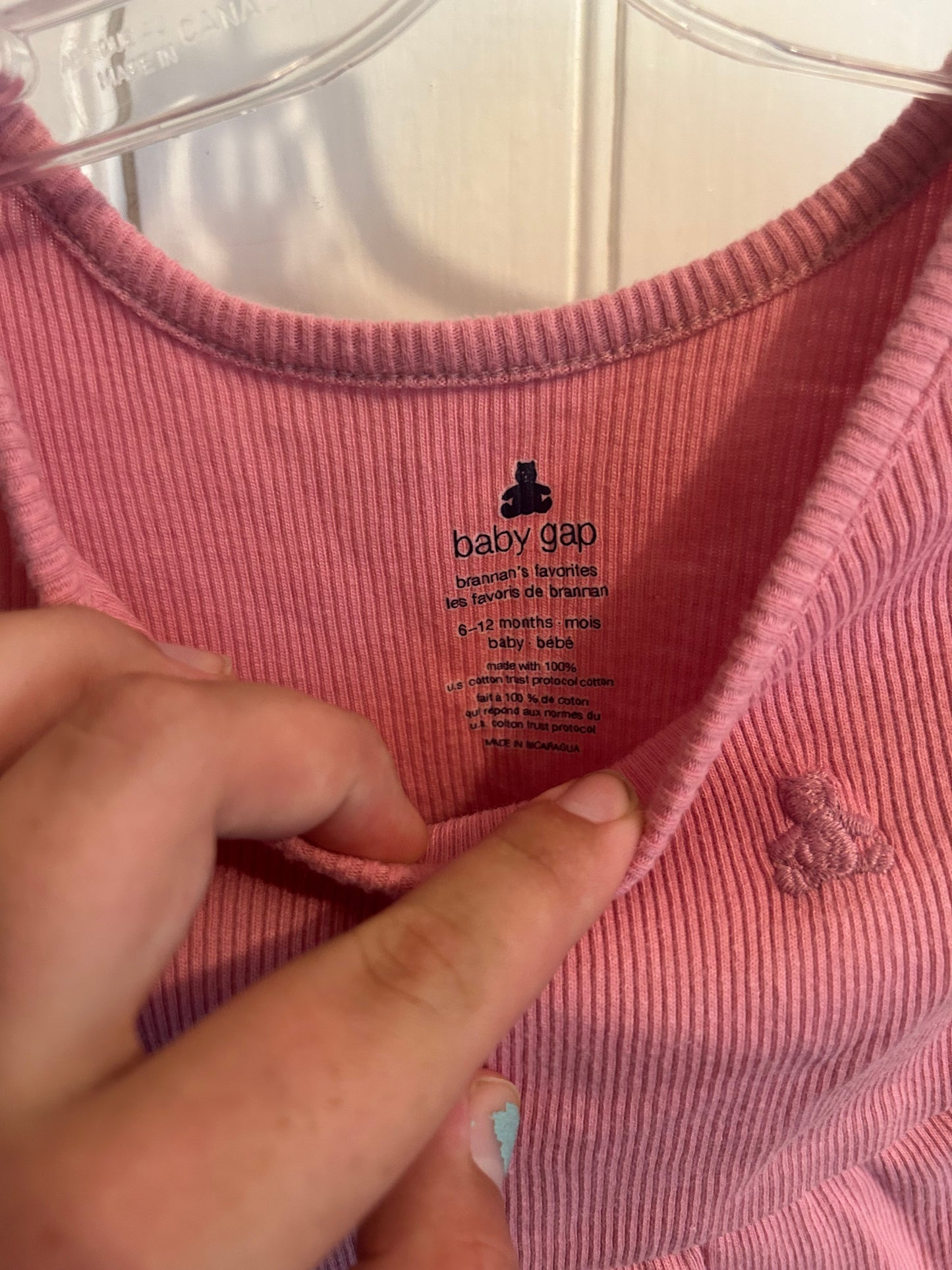 Gap 6/12m pink ribbed dress