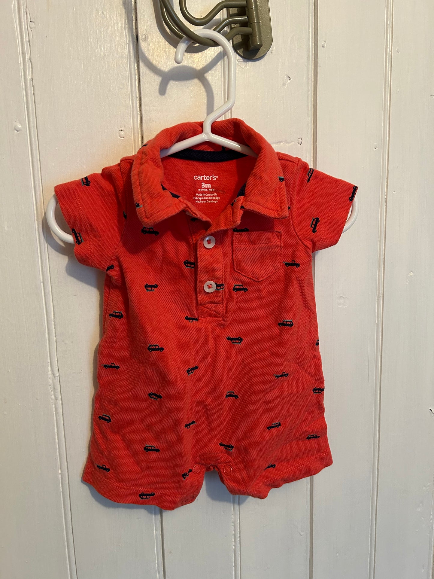 Carters 3m red car romper