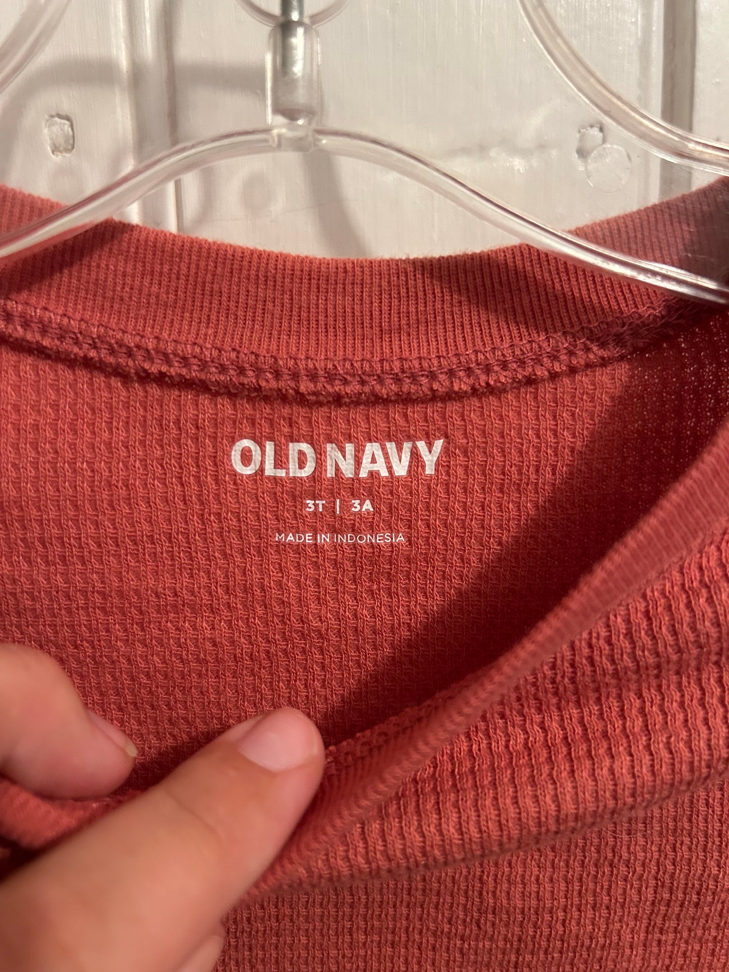 Old navy 3t pink waffle knit top