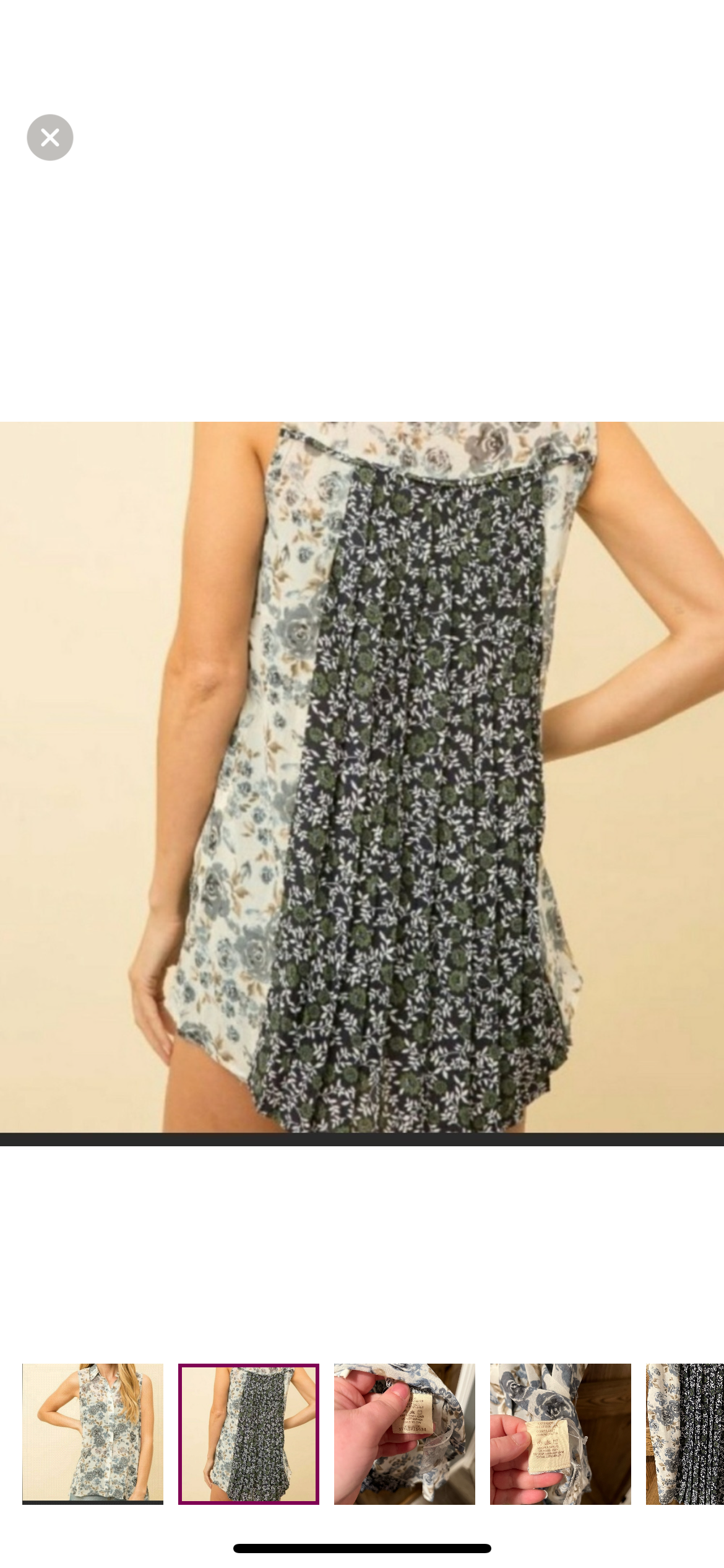 Mystree large blue floral sleeveless blouse
