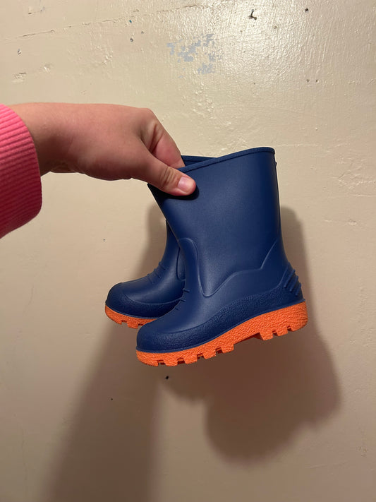 George infant 7 blue & orange rubber boots