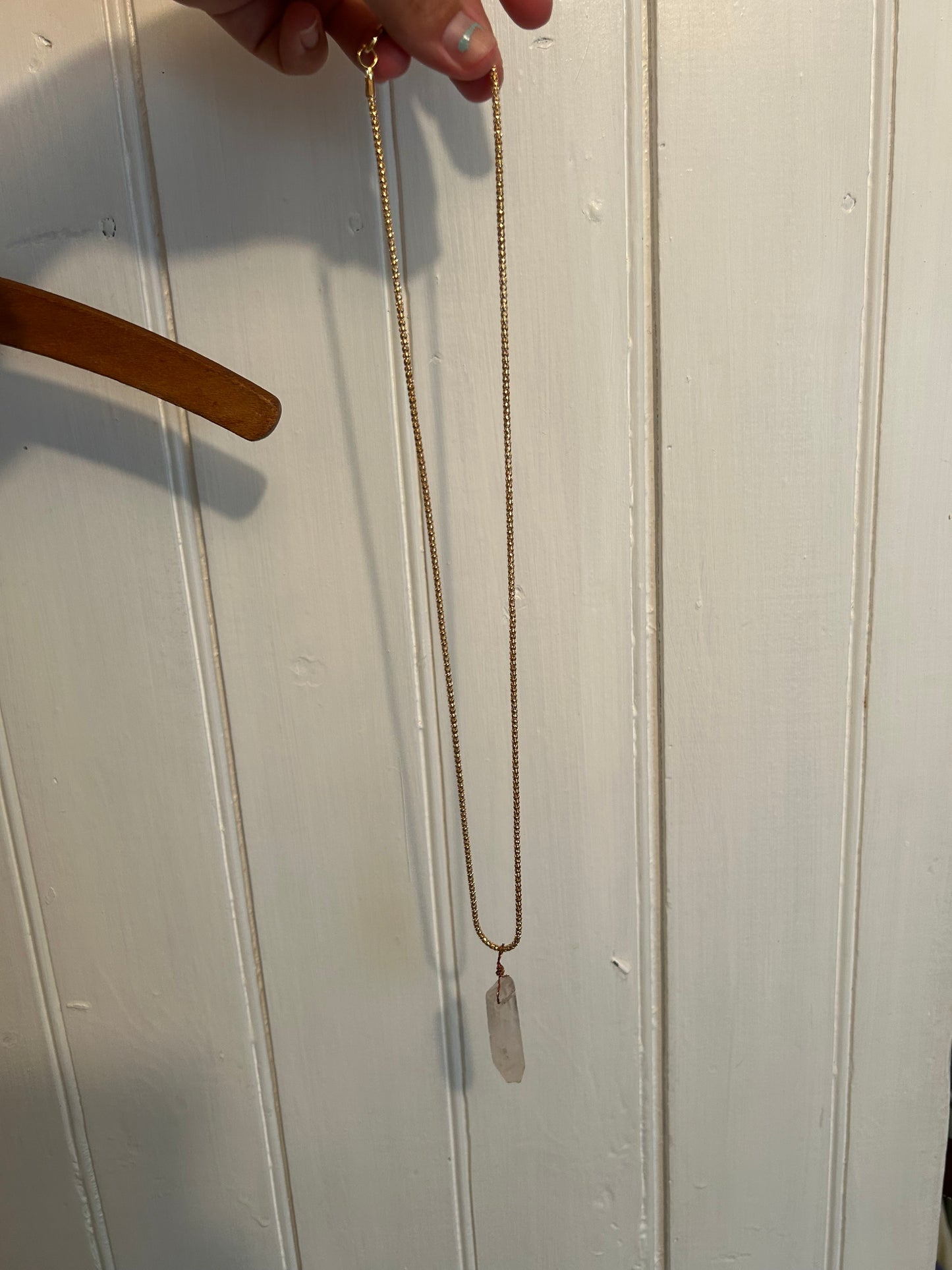 Handmade clear gemstone necklace