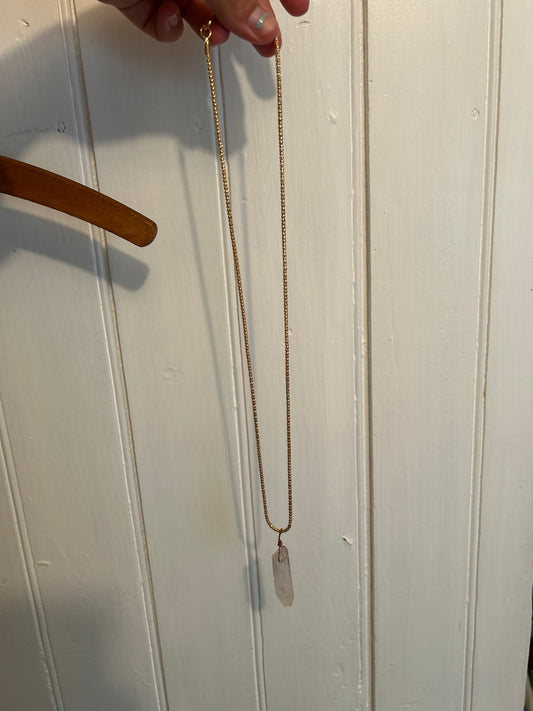 Handmade clear gemstone necklace