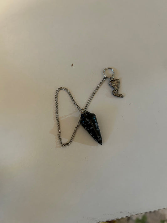 Blue crystal fairy charm pendulum