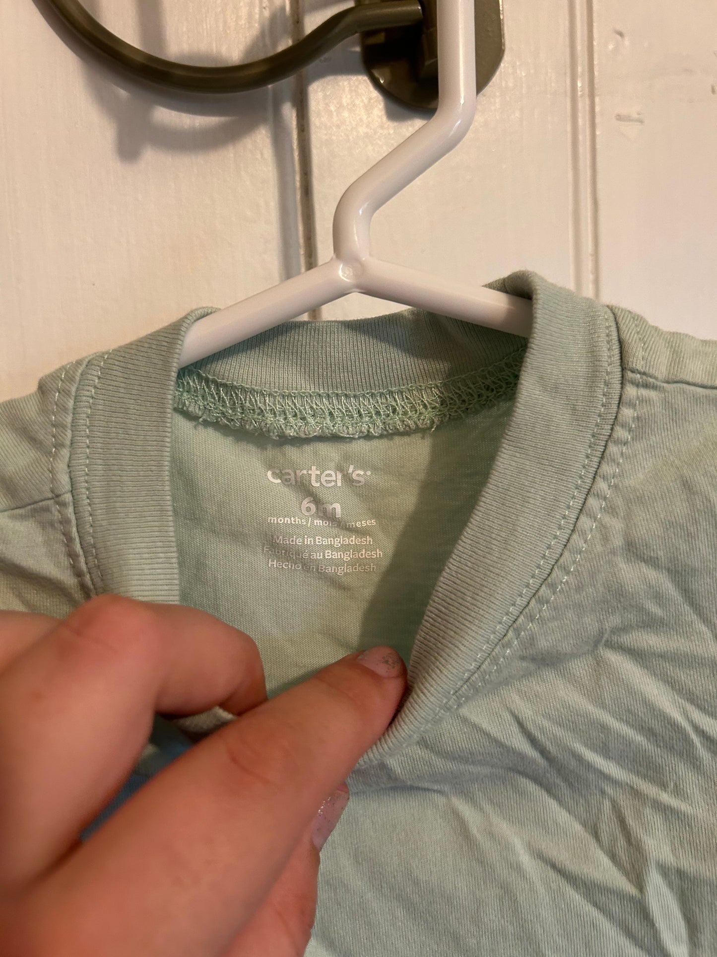Carters 6m mint green tshirt