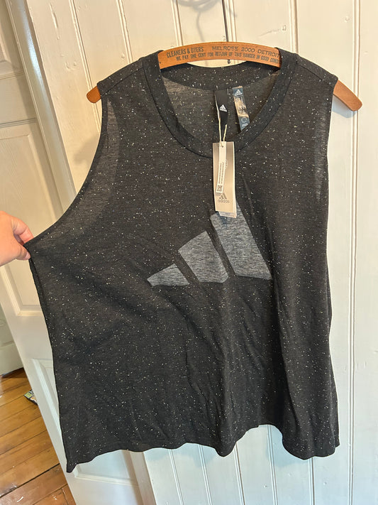 NEW adidas 3x black speckled tank top