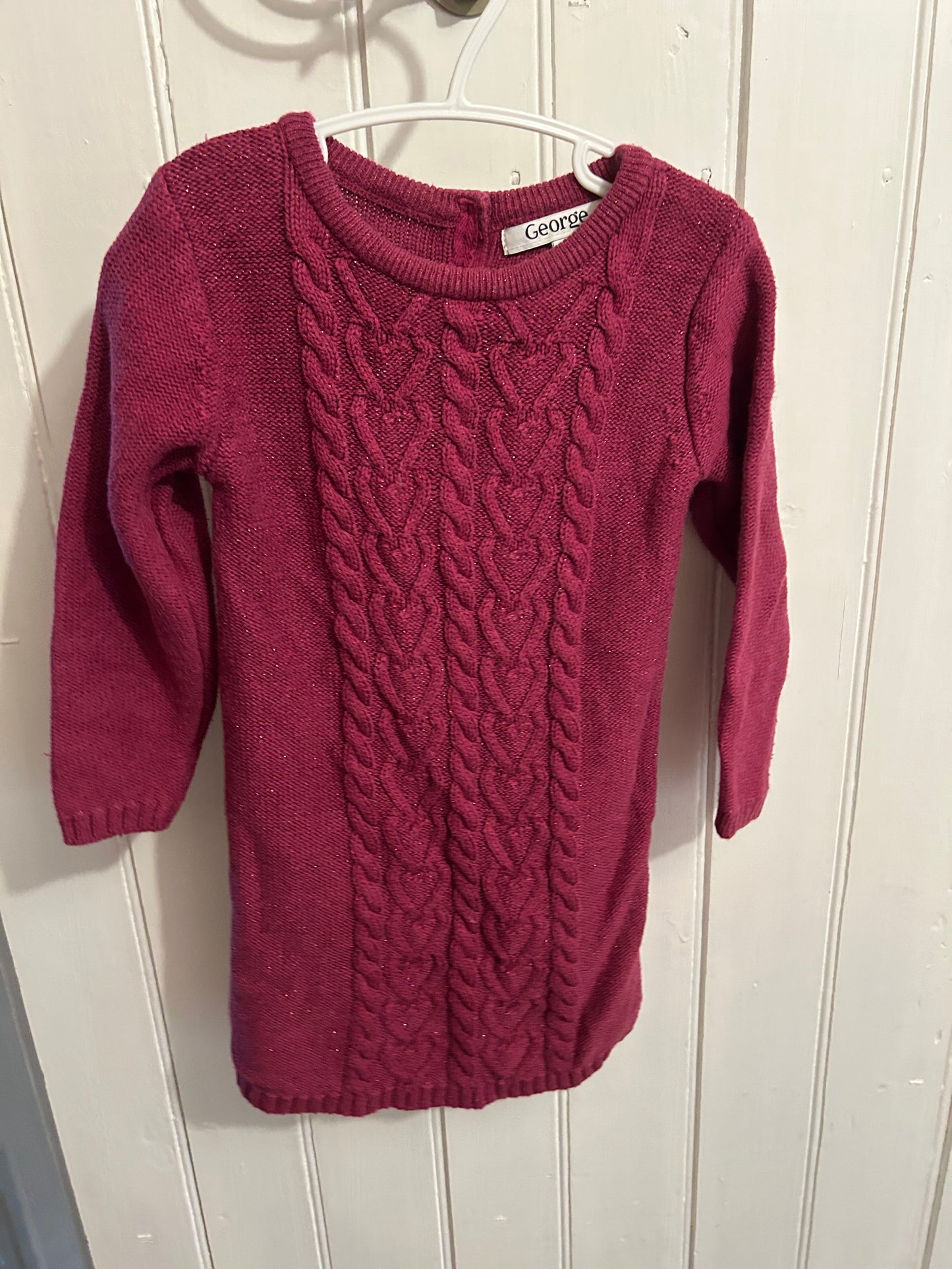 George 3t burgundy glitter knit tunic
