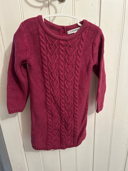 George 3t burgundy glitter knit tunic