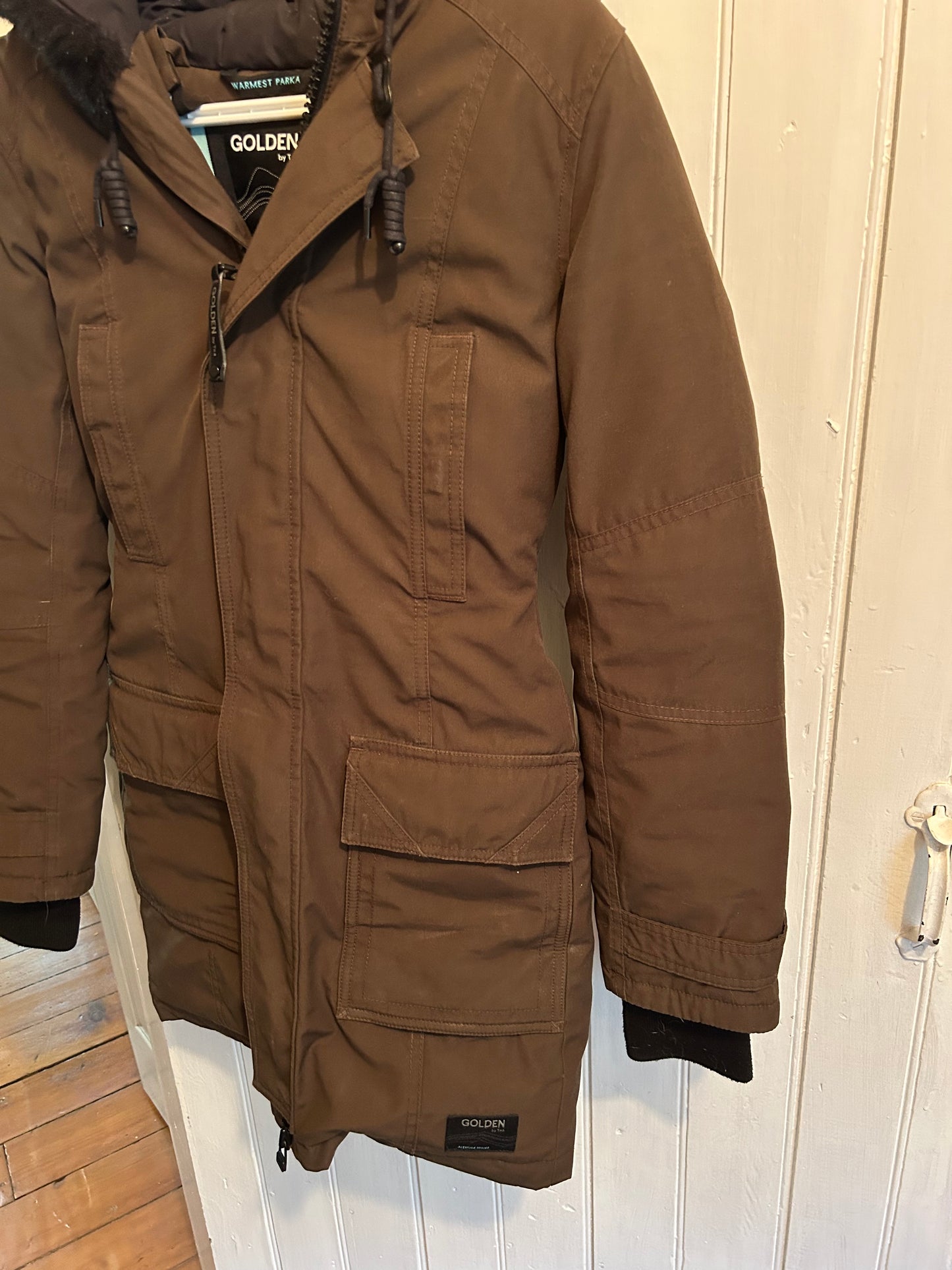 TNA small brown warmest parka winter coat