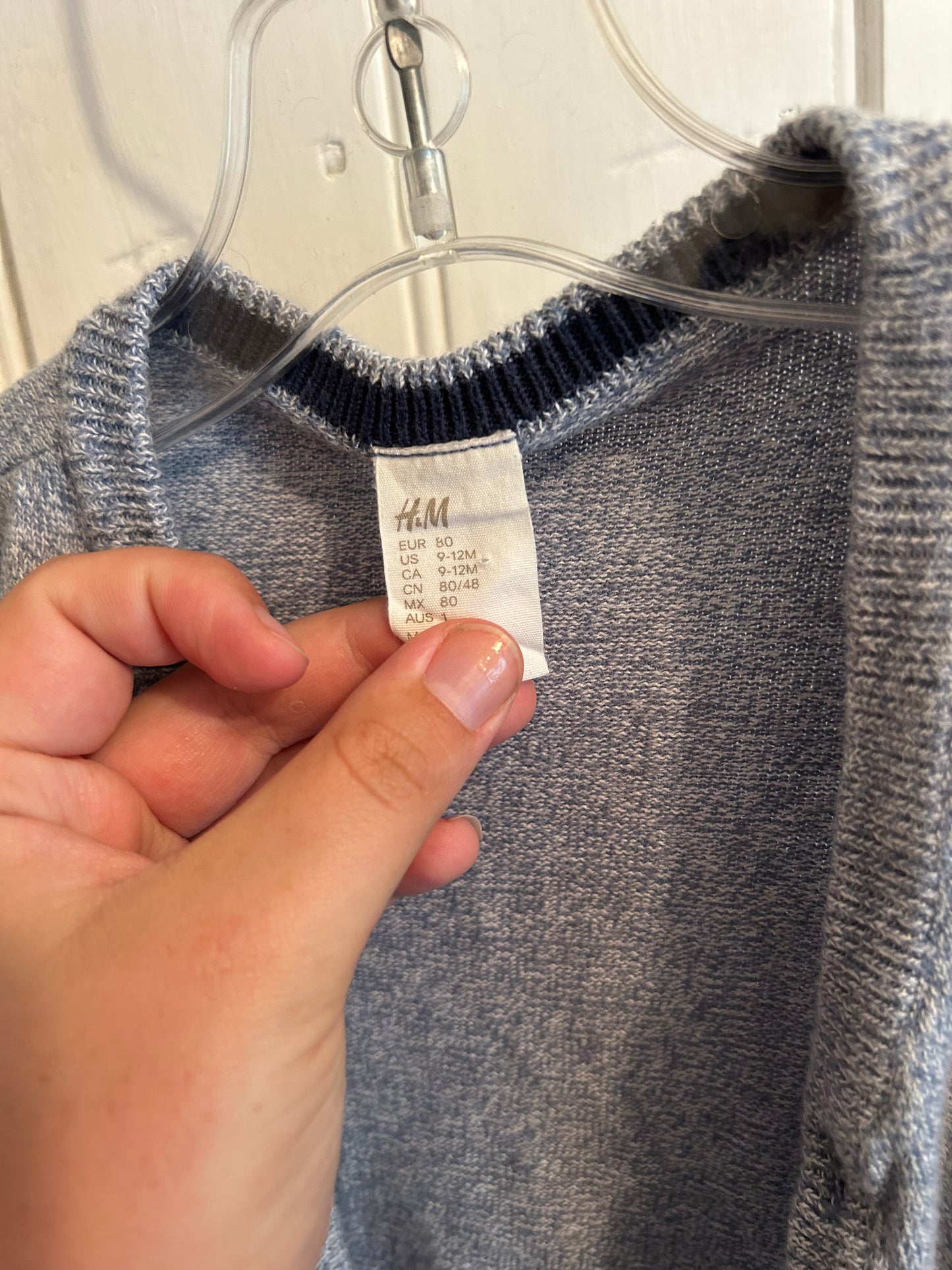 H&M 9/12m blue cardigan