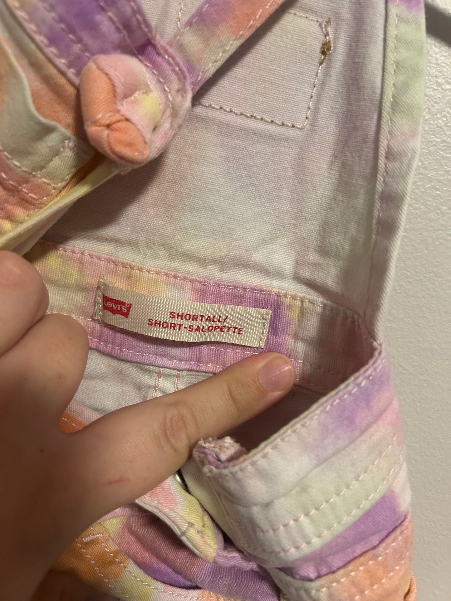 Levi 18m tie dye overalls
