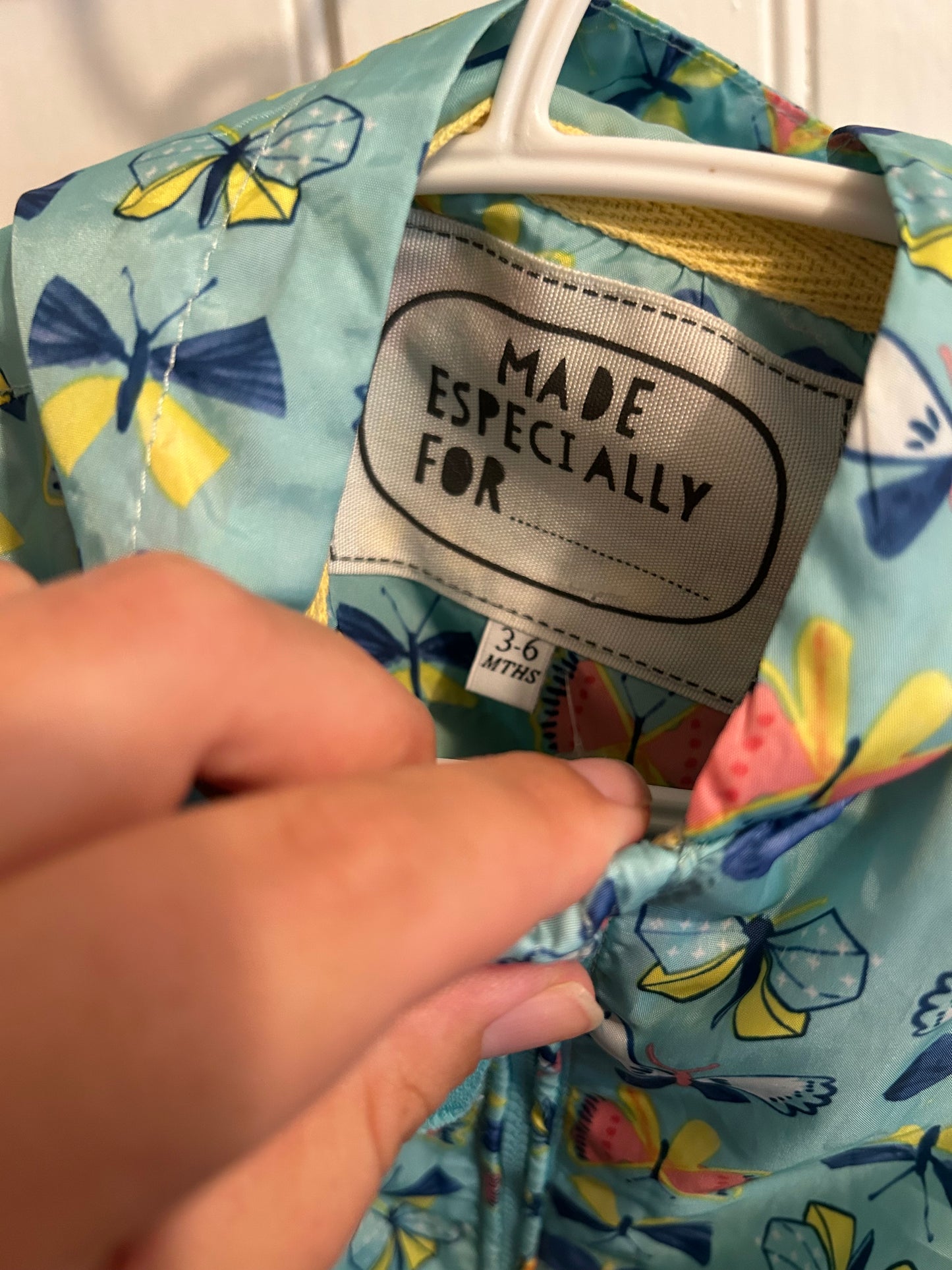 M&S 3/6m butterfly rain jacket