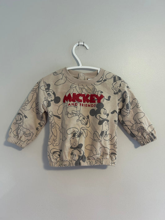 Disney 6/12m tan Mickey sweater