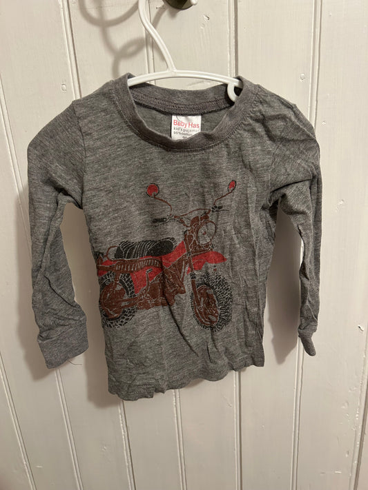 Baby Has 18/24m grey motorcycle long sleeve shirt
