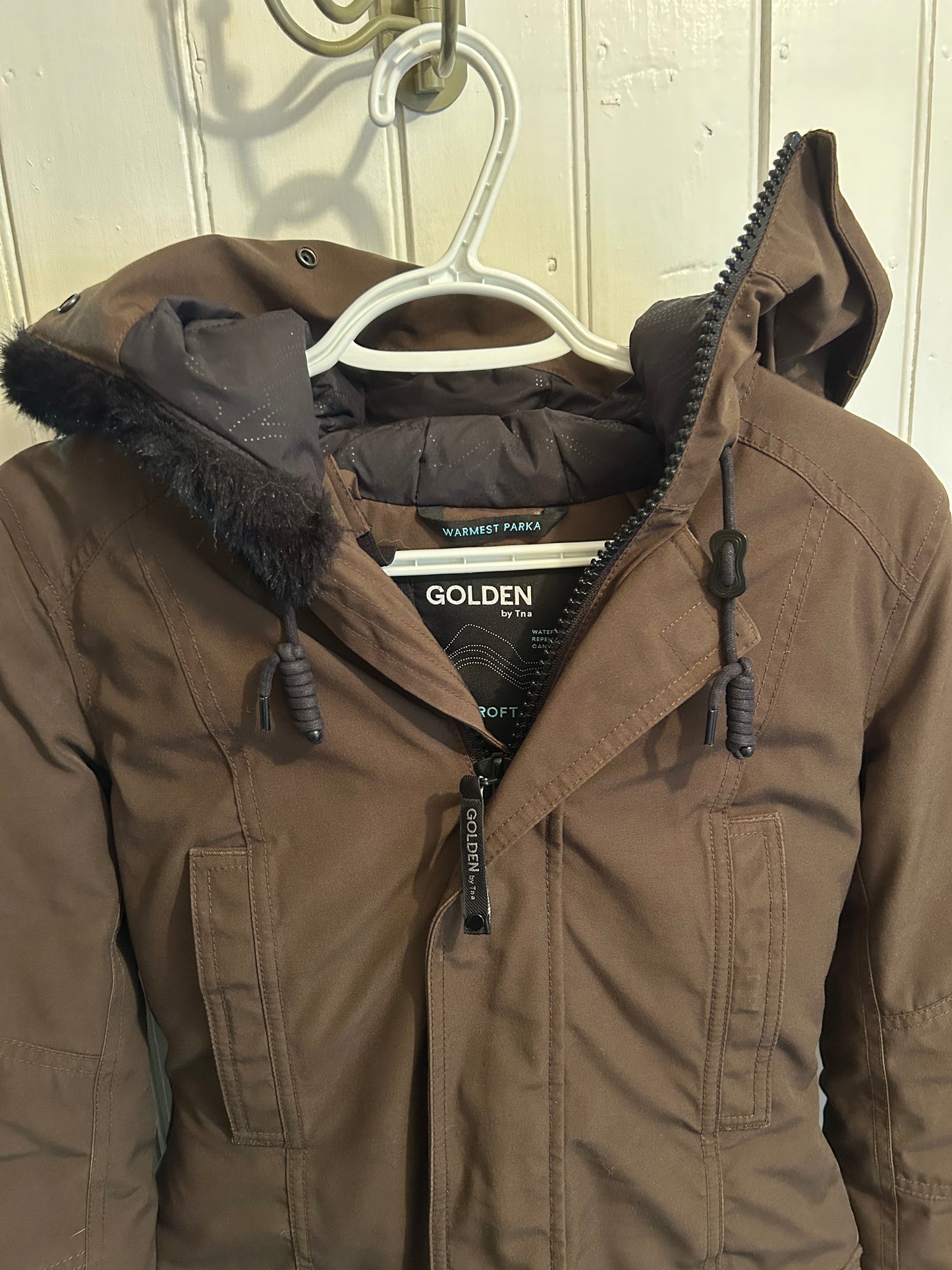 TNA small brown warmest parka winter coat