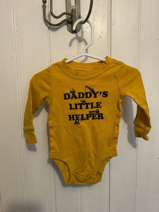 Carters 6m yellow daddy’s helper onesie