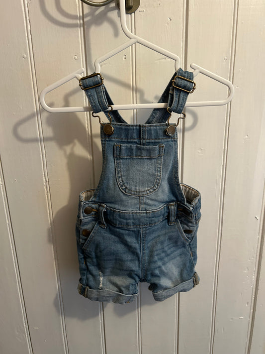 Old navy 12/18m light wash denim overalls