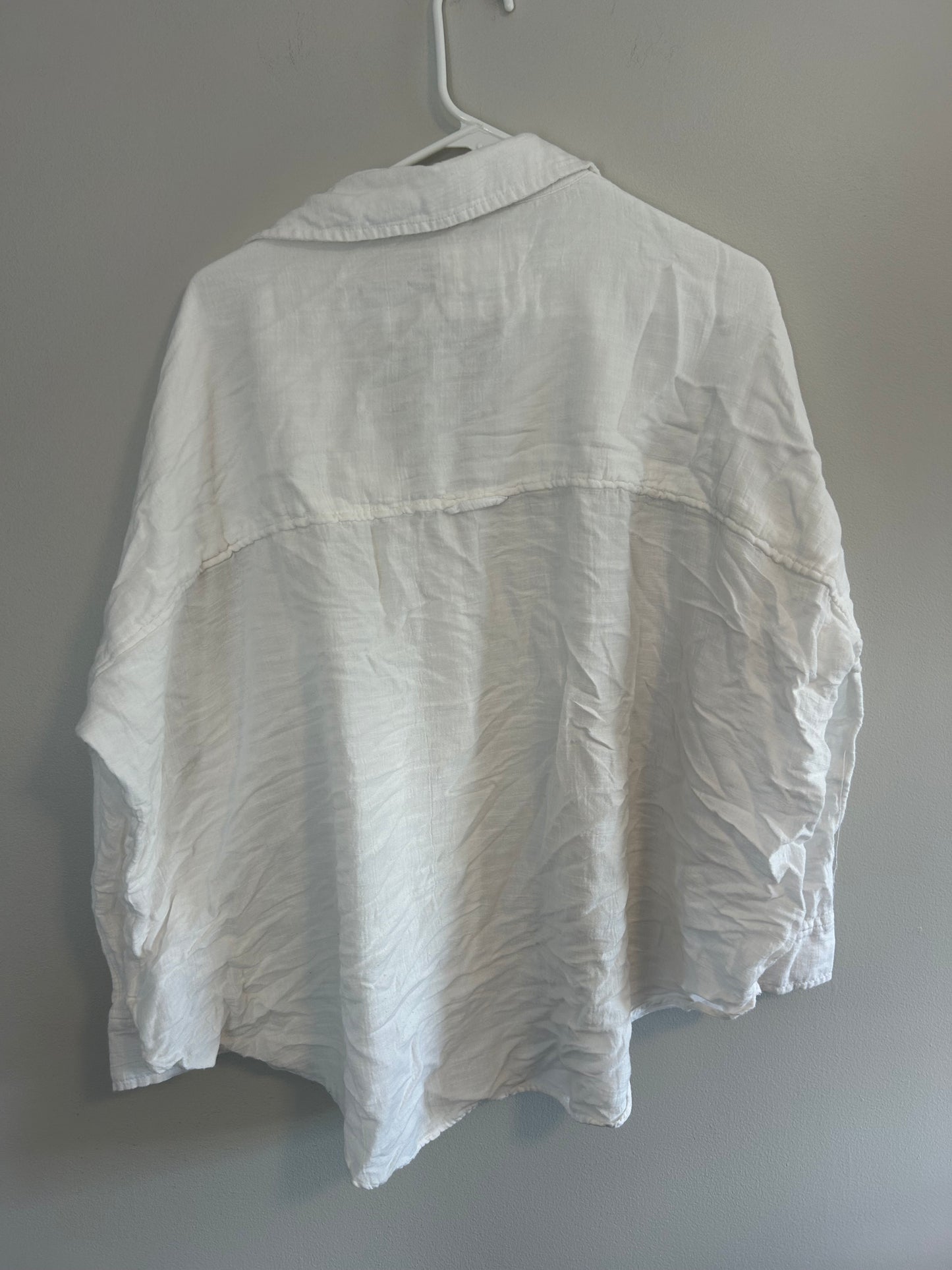 American eagle xs white & black button up linen shirt bundle