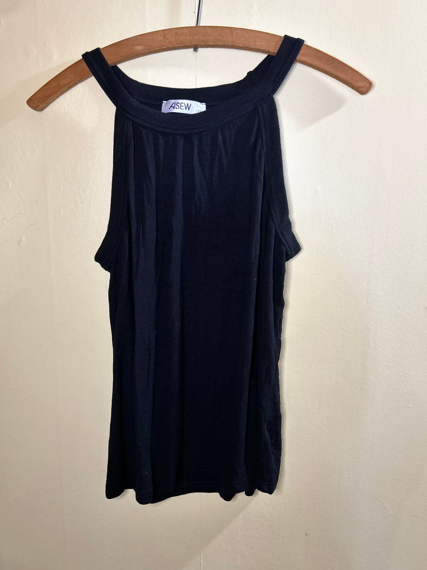 Asew 2x black ribbed tank top