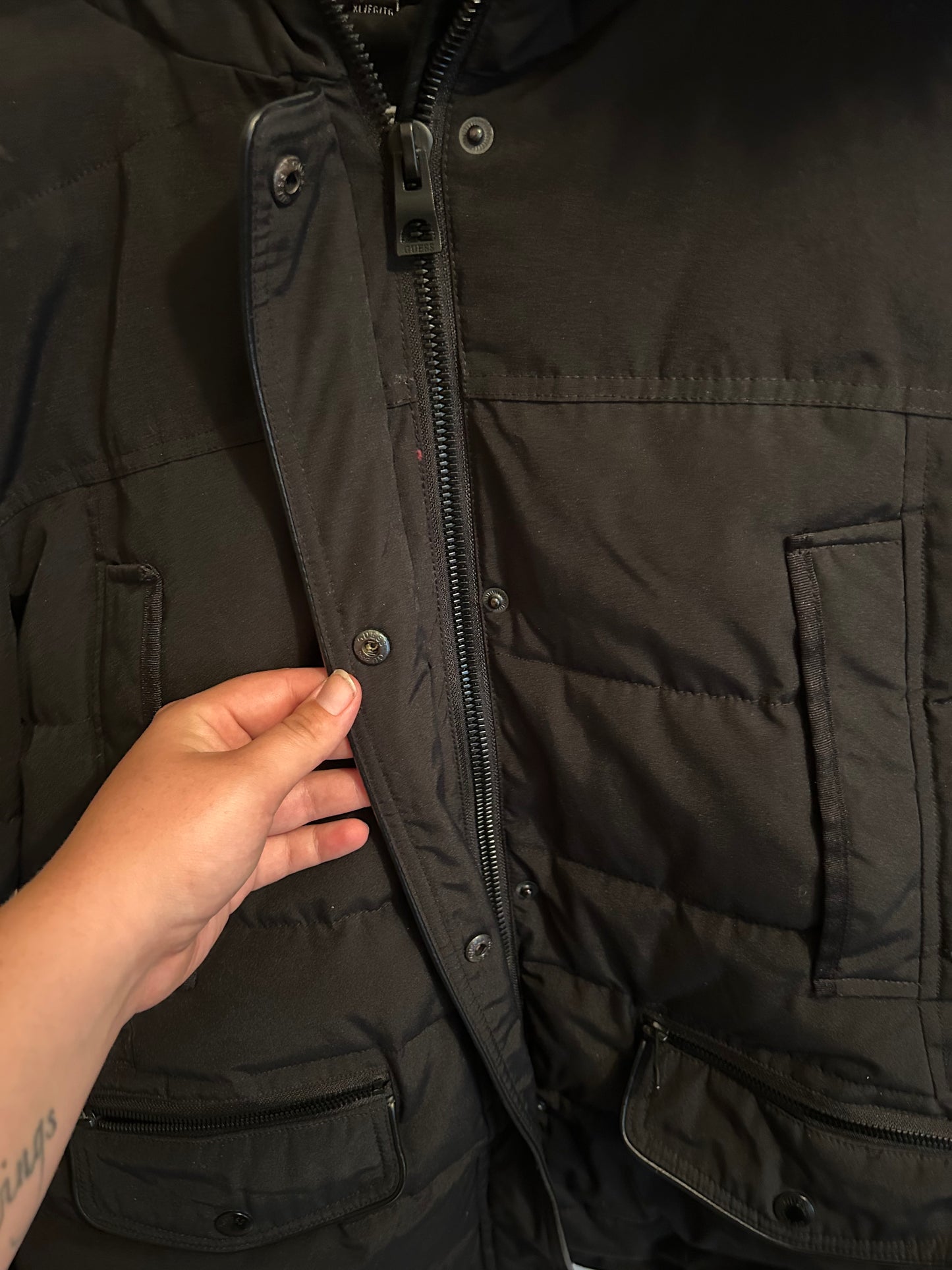Guess xl black winter jacket