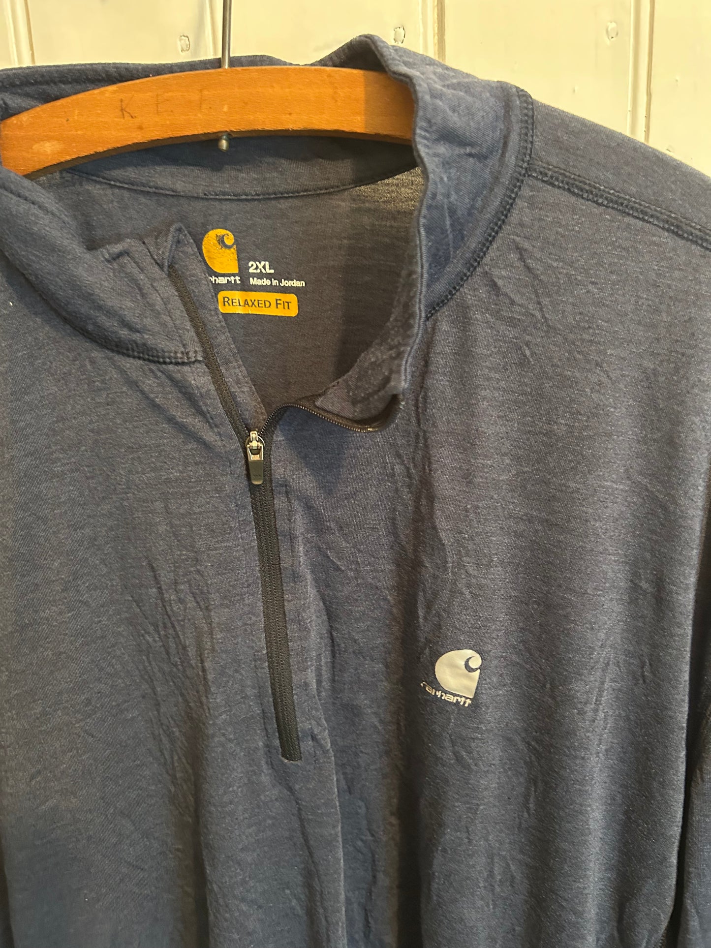Carhartt 2x navy quarter zip long sleeve shirt