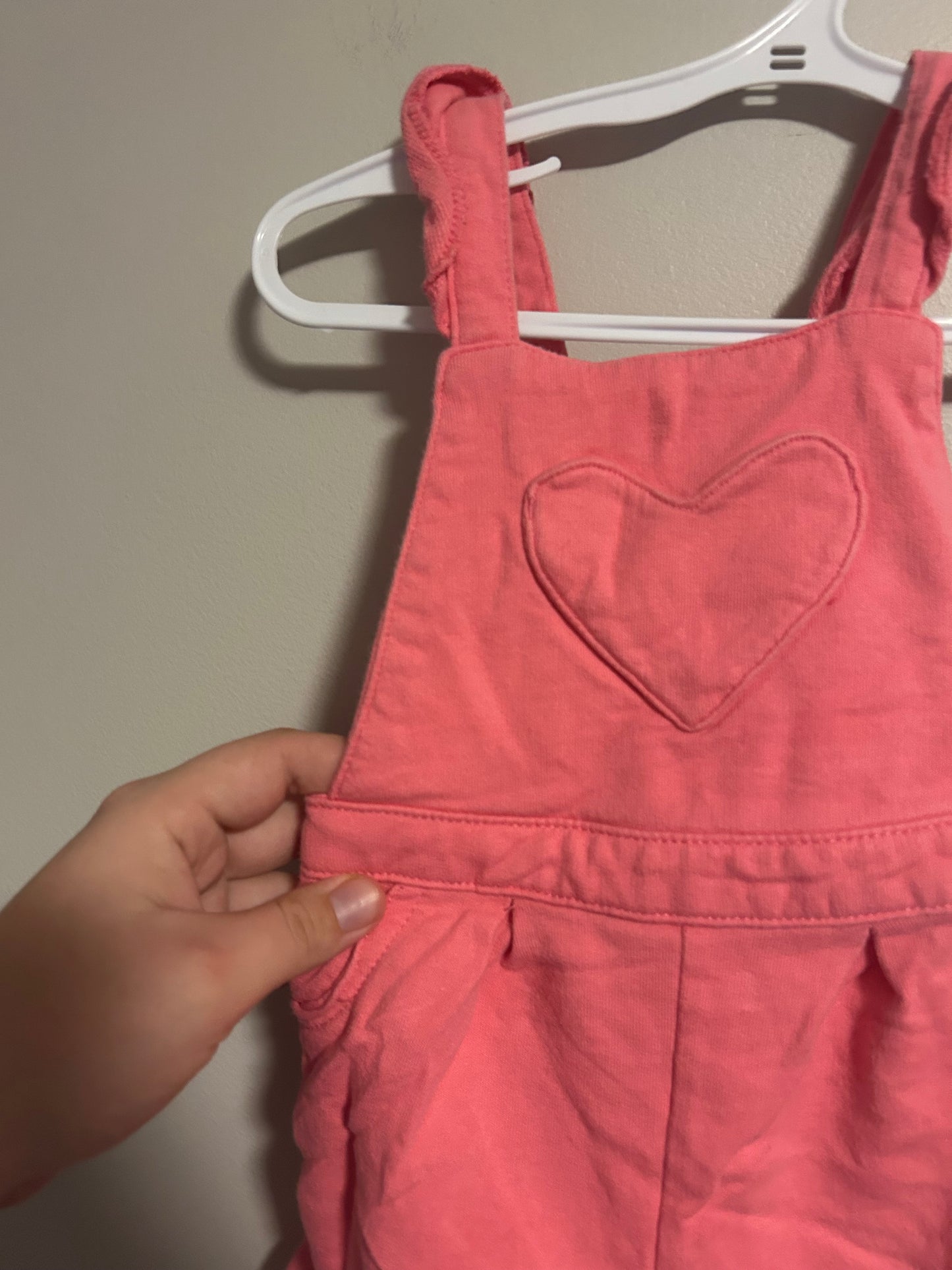 Carters 18m pink heart overalls