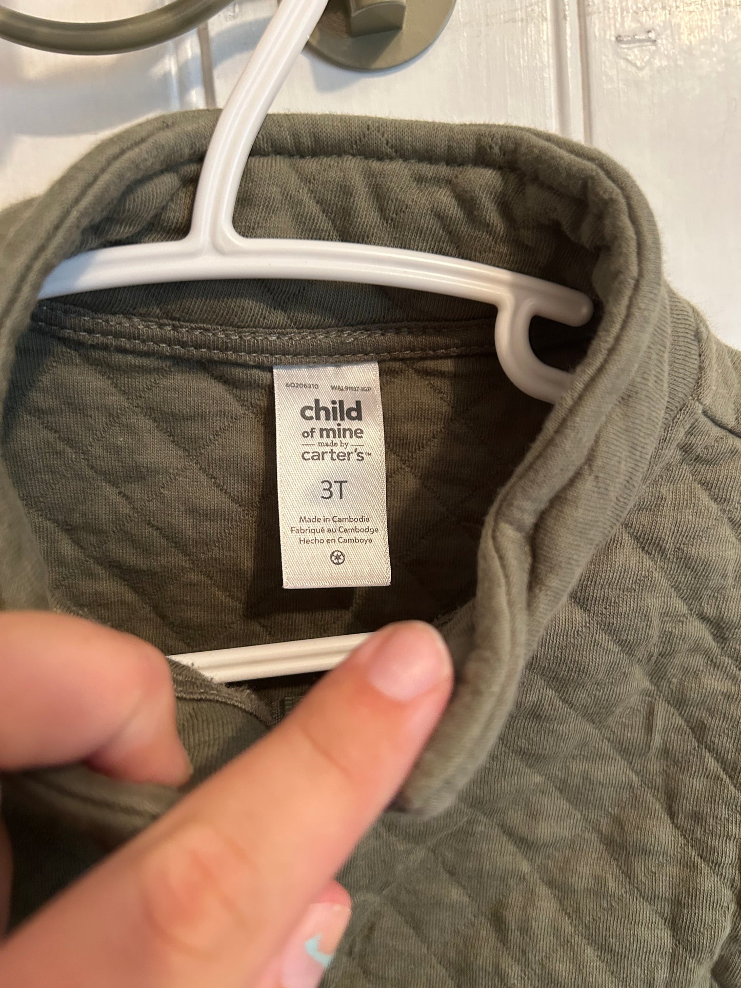 Carters 3t olive green quilted vest