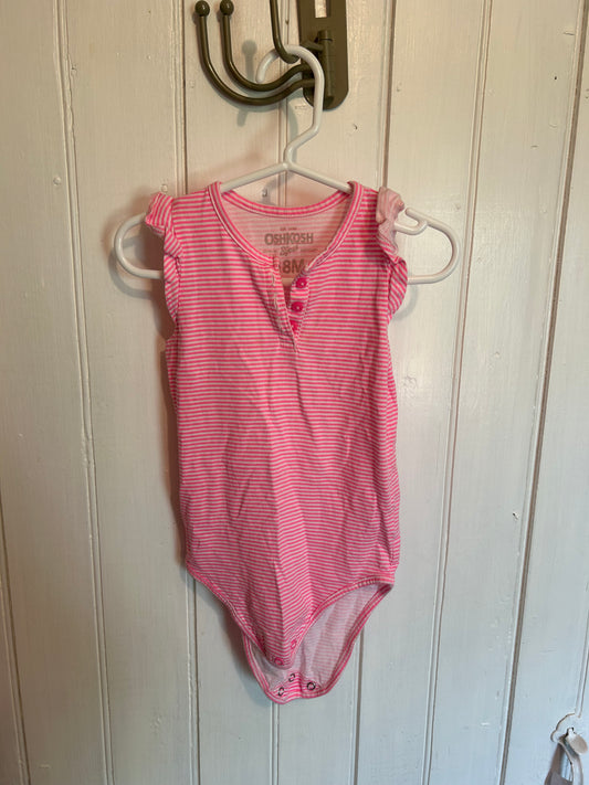 Oshkosh 18m pink striped tank onesie