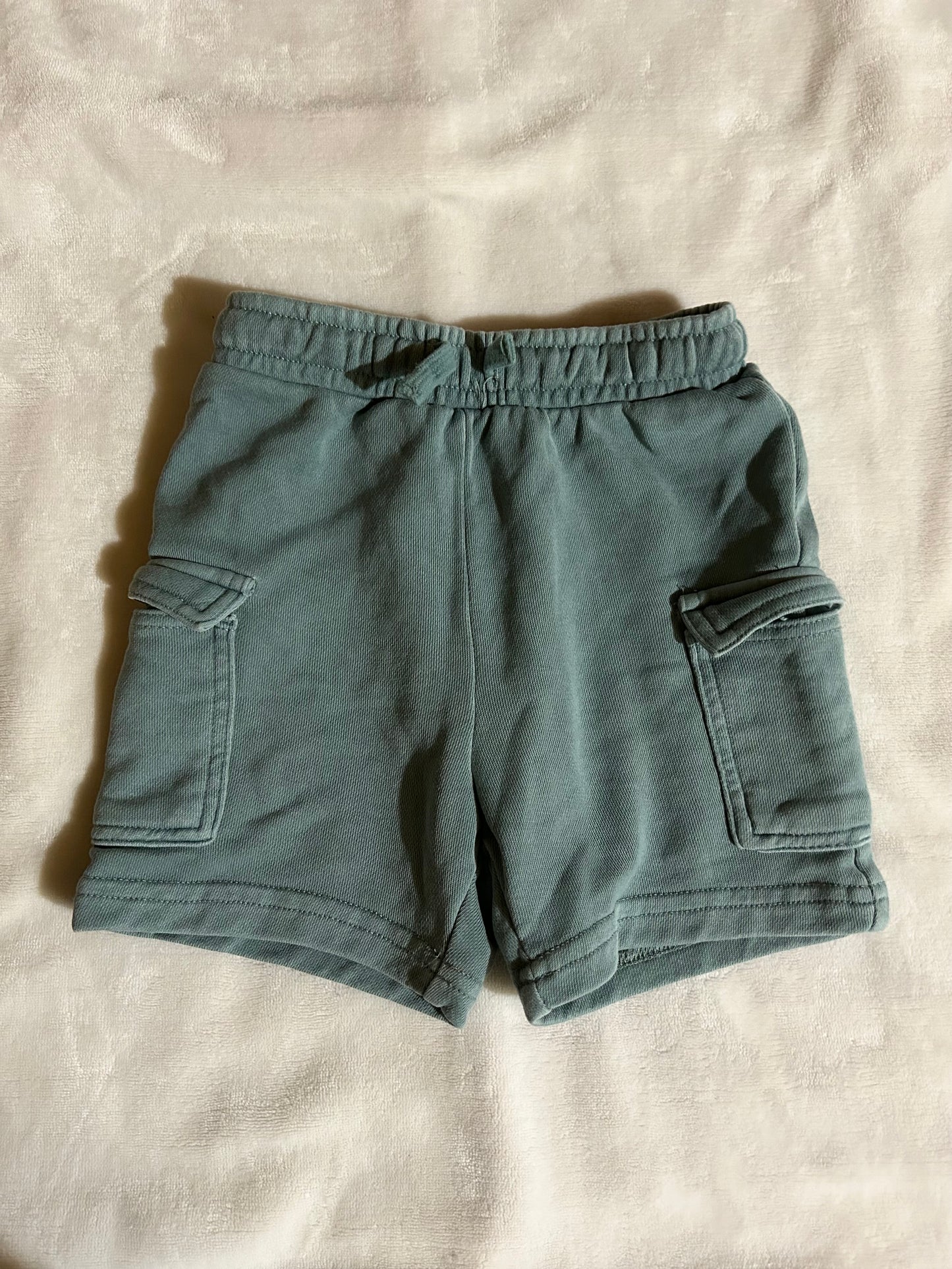 H&M 9/12m sage green cargo shorts