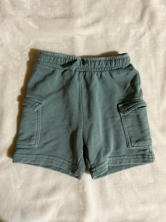 H&M 9/12m sage green cargo shorts