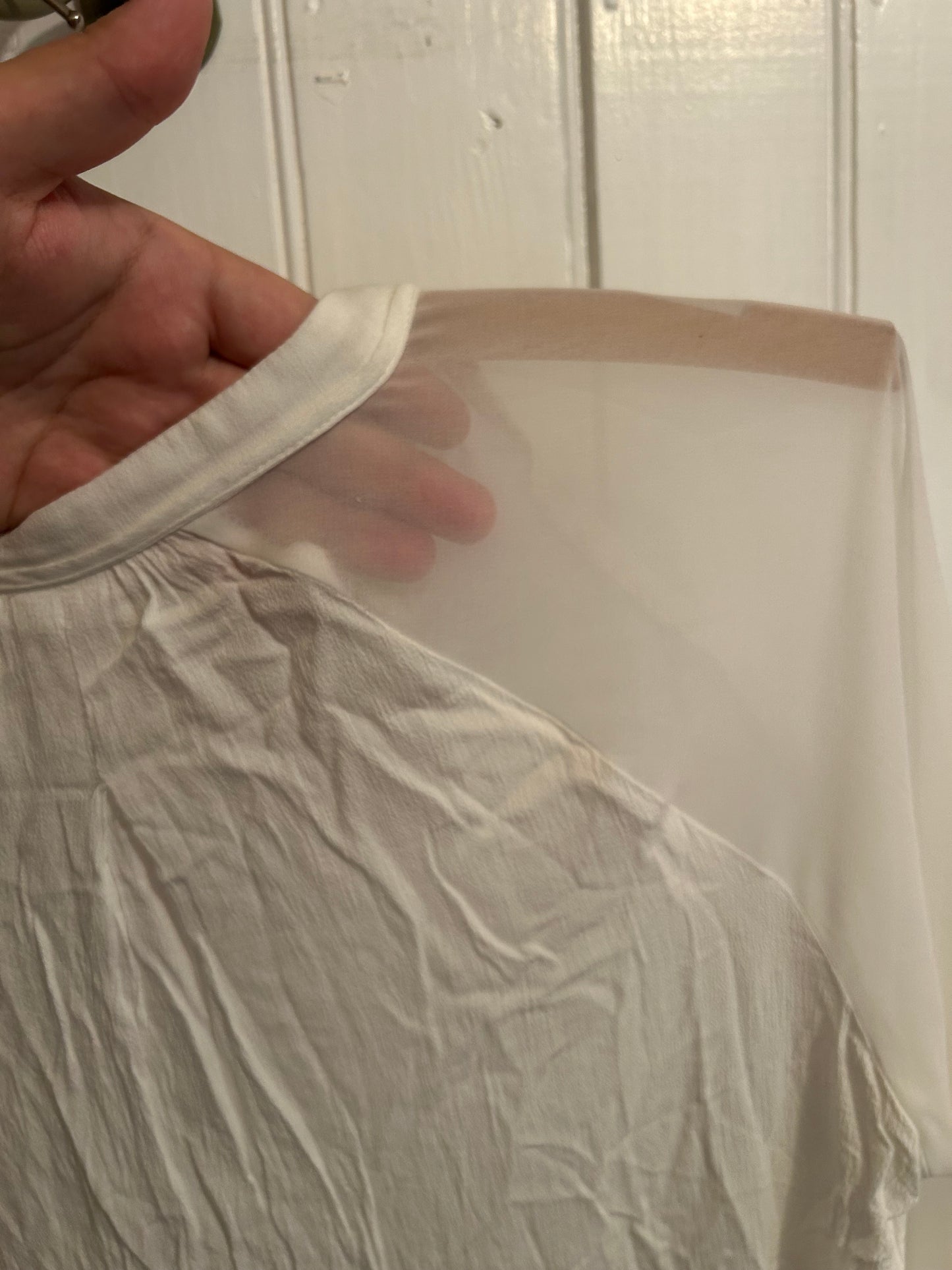 Gentle fawn xs white sheer linen tunic