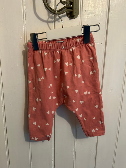 Old navy 3/6m pink heart pants
