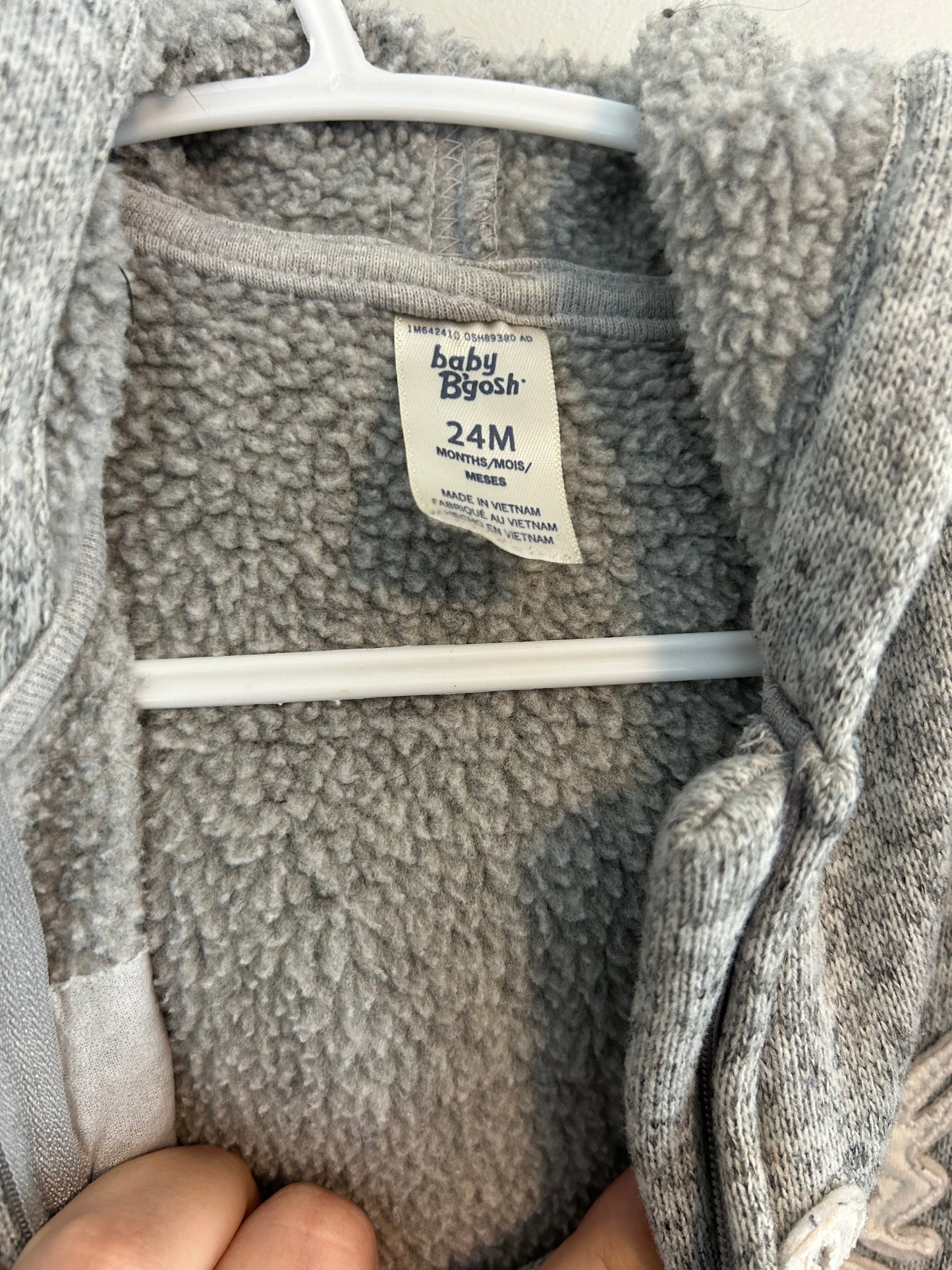 Oshkosh 24m grey fleece sweater romper