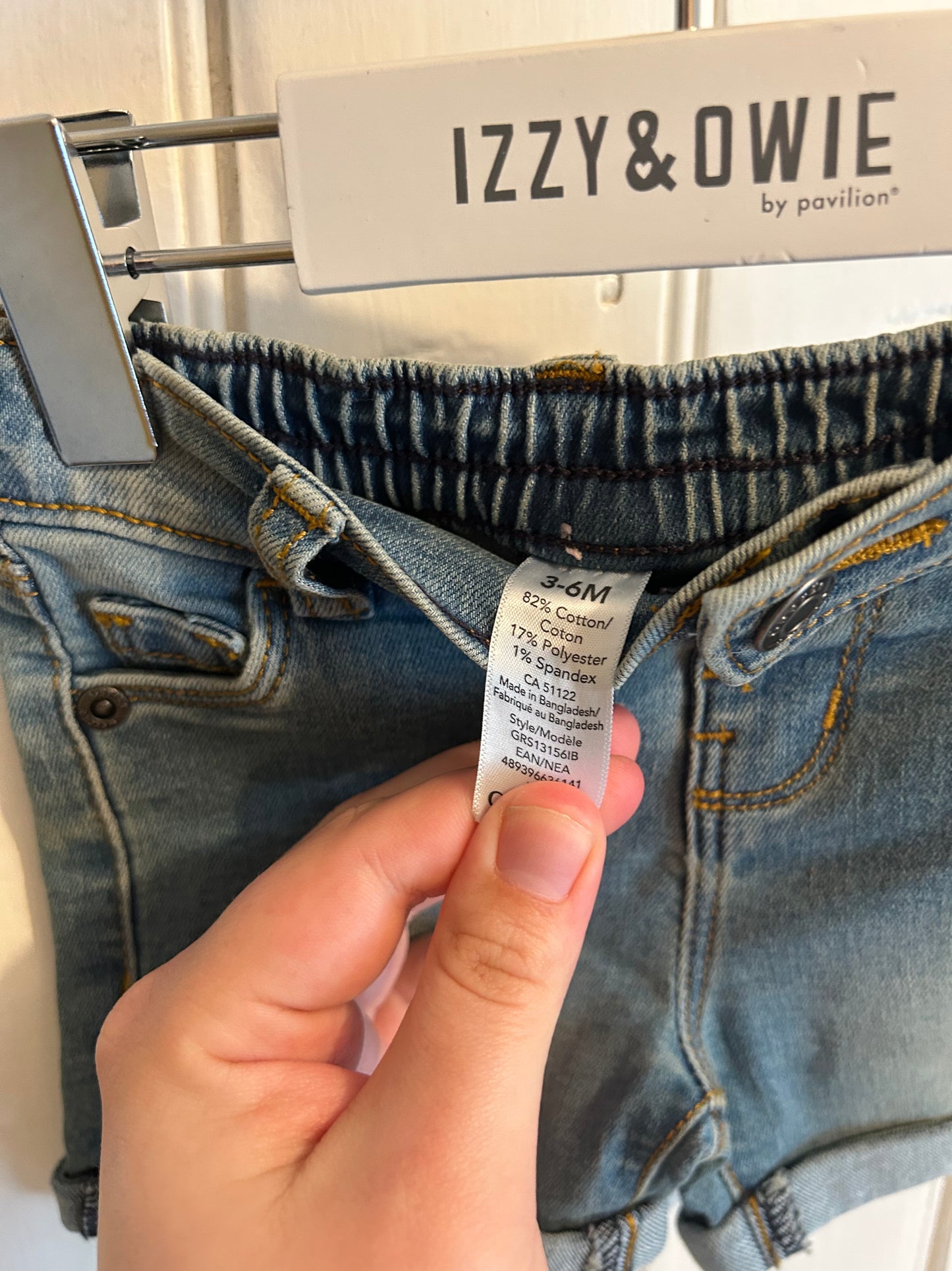 NEW George 3/6m light wash denim shorts